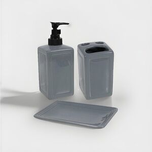 Grey Bathroom Accessories Set ~New~ Toothbrush, Soap & Lotion/Soap 🌿🆕🌿